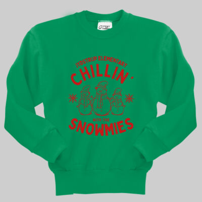 Youth Crewneck - Winter - Chillin With The Snowmies Red Thumbnail