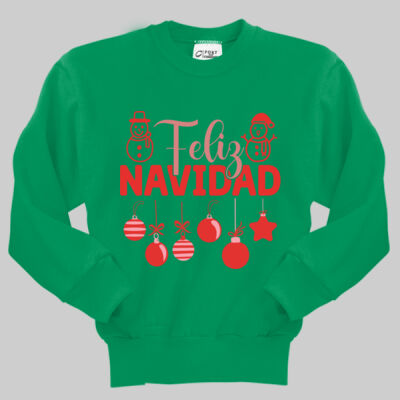 Youth Crewneck - Winter - Feliz Navidad Green Thumbnail