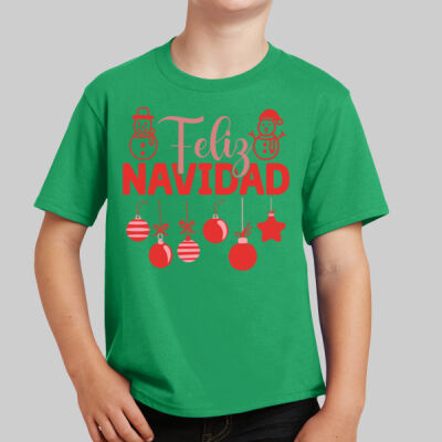 Youth T-Shirt - Winter - Feliz Navidad Green Thumbnail