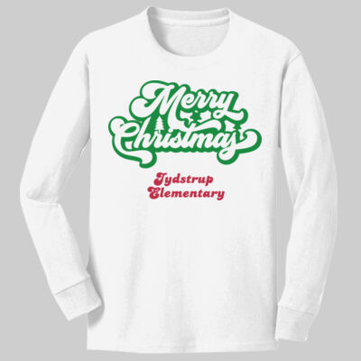 Youth Long Sleeve Shirt - Winter - Merry Christmas Red and Green  Thumbnail