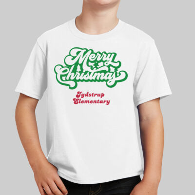 Youth T-Shirt - Winter - Merry Christmas Red and Green  Thumbnail