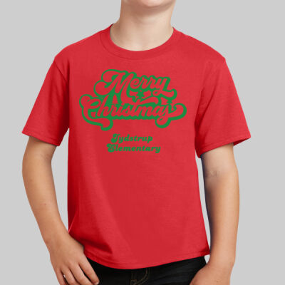 Youth T-Shirt - Winter - Merry Christmas Green Thumbnail