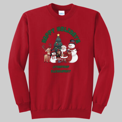 Adult Crewneck - Winter - Happy Holidays Red Thumbnail