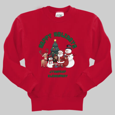 Youth Crewneck - Winter - Happy Holidays Red Thumbnail