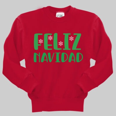 Youth Crewneck - Winter - Feliz Navidad Green Thumbnail