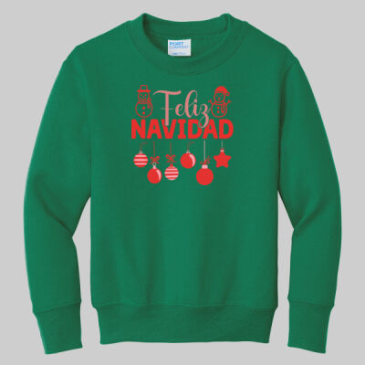 Youth Crewneck - Winter - Feliz Navidad Green Thumbnail