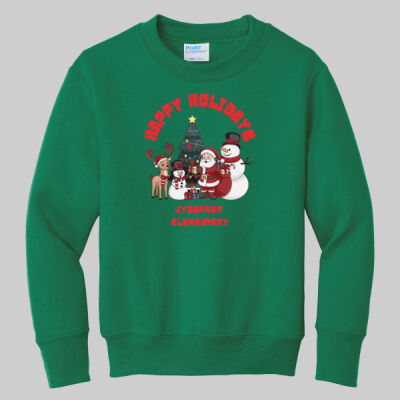 Youth Crewneck - Winter - Happy Holidays Red Thumbnail